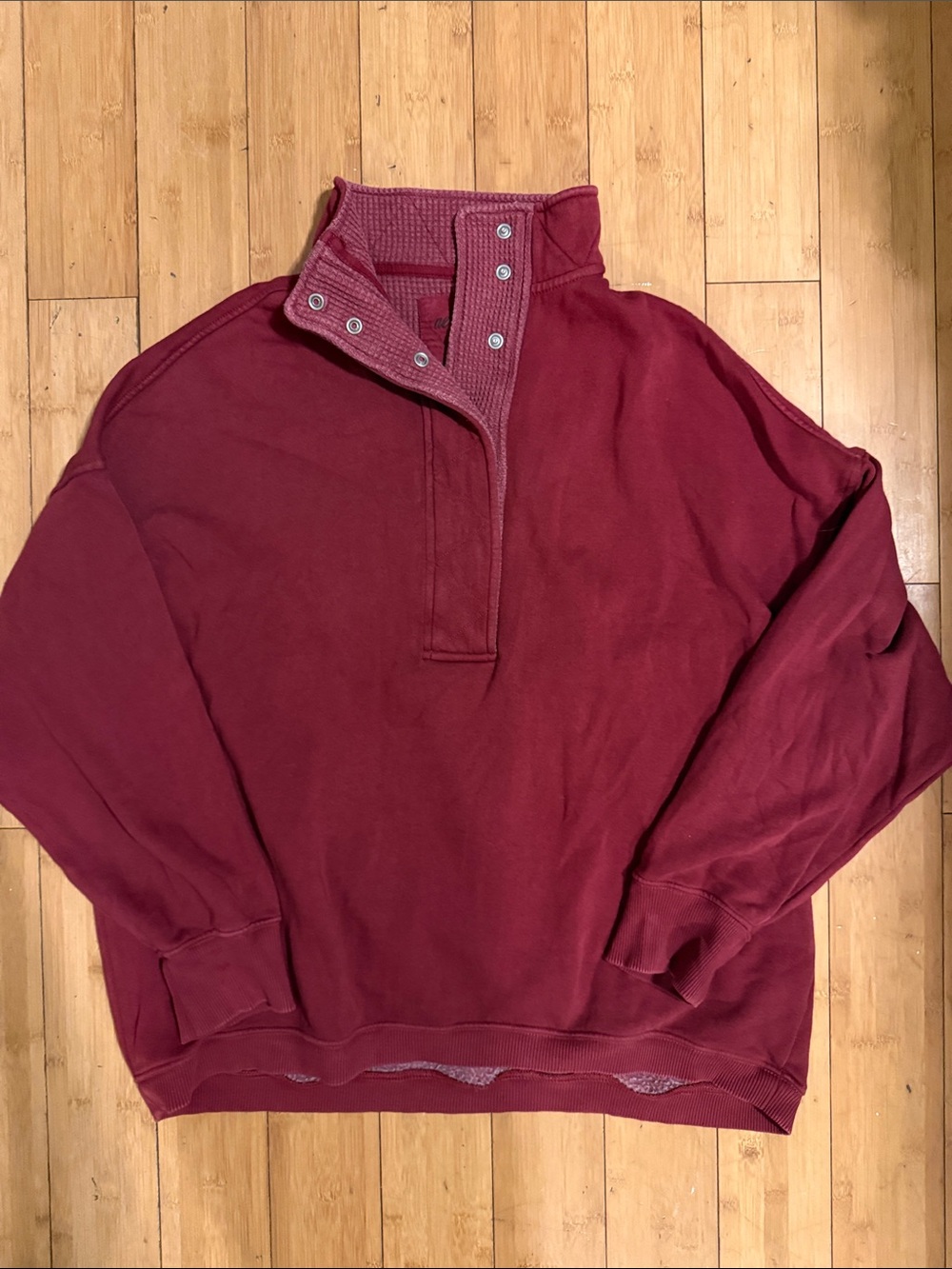 Aerie Sz L Getaway Quarter Snap Sweatshirt